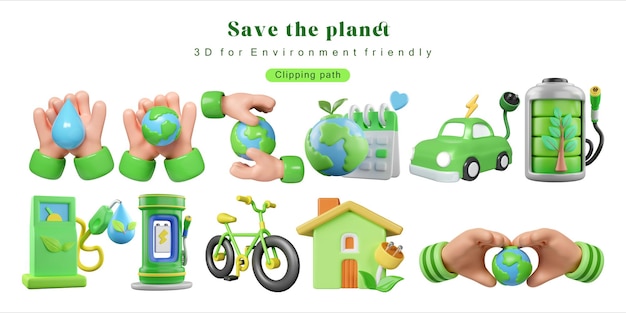 Foto eco conjunto de iconos de calentamiento global ilustración eco iconos de calentamiento global para la protección del medio ambiente guardar