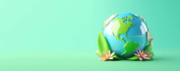 Eco Friendly Planet Earth Banner Salve o Dia Mundial da Terra Dia do Meio Ambiente Inteligência Artificial Gerativa