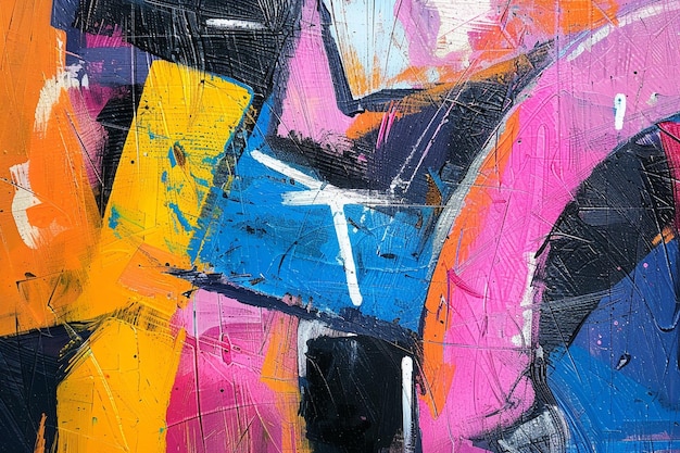 Un eco gráfico de colores donde los tonos vibrantes reverberan contra formas simples creando un abstracto