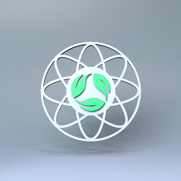 ECO-Symbol Ökologie Erhaltung Konzert 3D-Render-Illustration