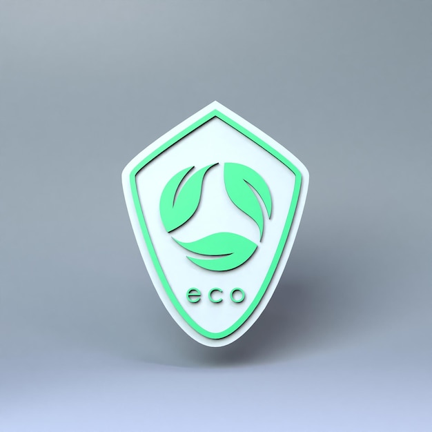 ECO-Symbol Ökologie Erhaltung Konzert 3D-Render-Illustration