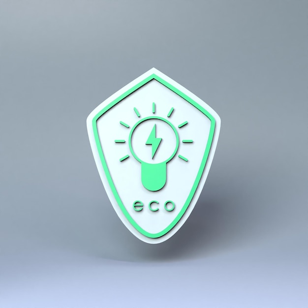 ECO-Symbol Ökologie Erhaltung Konzert 3D-Render-Illustration