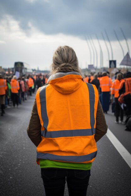 Foto ecoativistas climáticos protestam na europa bloqueando estradas chamando a atenção para o aquecimento global