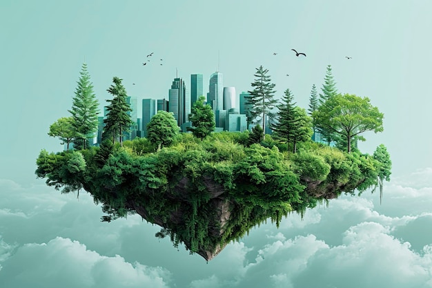Ecologia e conservação ambiental conceito criativo Design de cidade ecológica