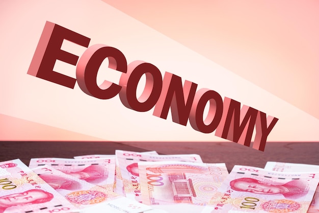 La economía de China sube La caída de la economía en China la economía de la palabra sube o baja