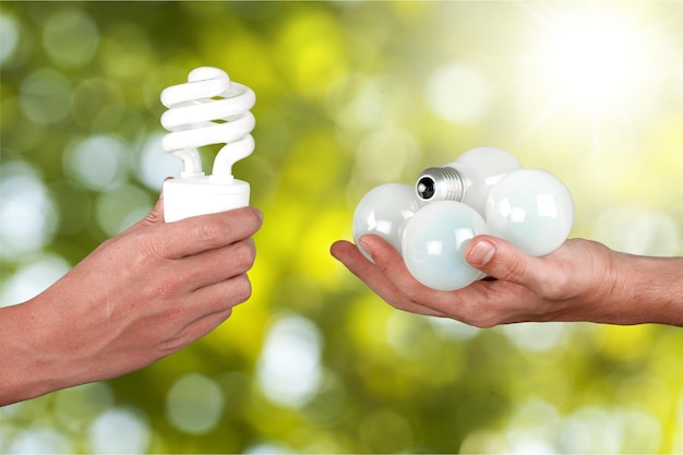 Economia de lâmpadas de energia luz fluorescente conservação ambiental luz fluorescente