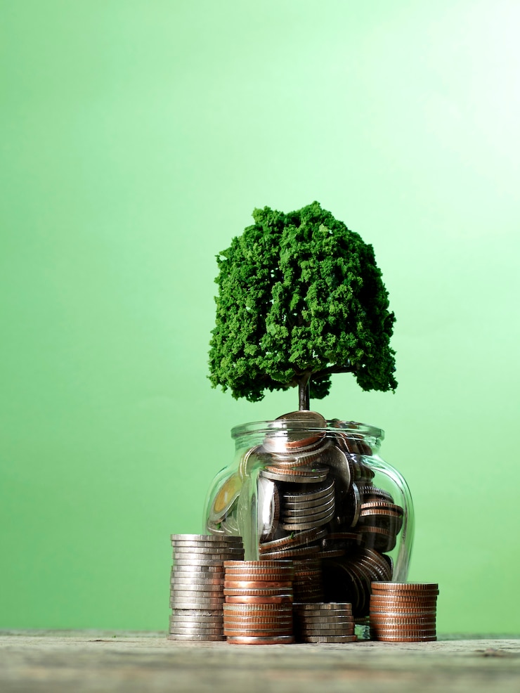 Economizando dinheiro crescendo conceitos de negócios