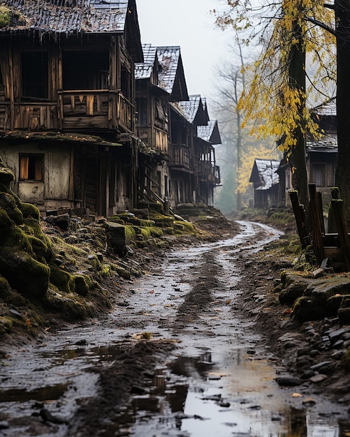 Ecos olvidados Fotografía callejera en perspectiva larga de un antiguo lugar abandonado