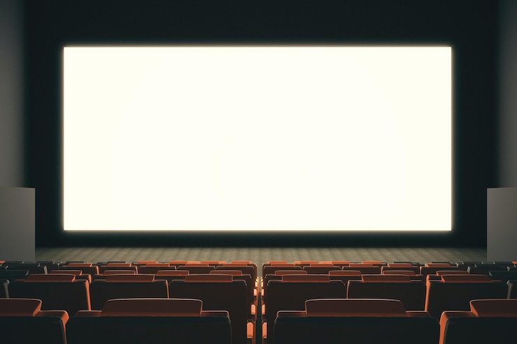 Foto ecrã de cinema vazio