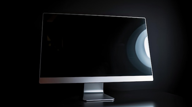 Ecrã de monitor de computador em fundo branco Modelo de exibição em branco do monitor