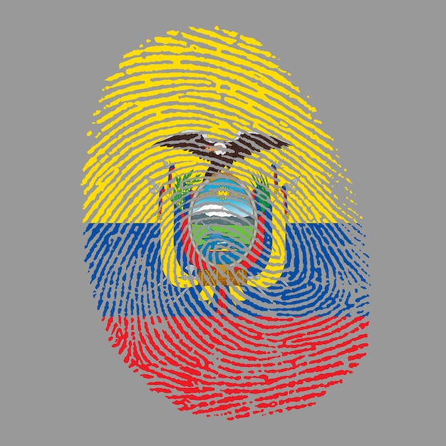 ecuador_flag na impressão digital