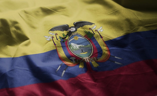 Ecuador-Flagge oben zerknittert