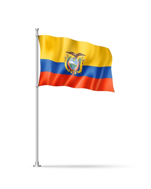 Ecuadorianische Flagge lokalisiert auf Weiß