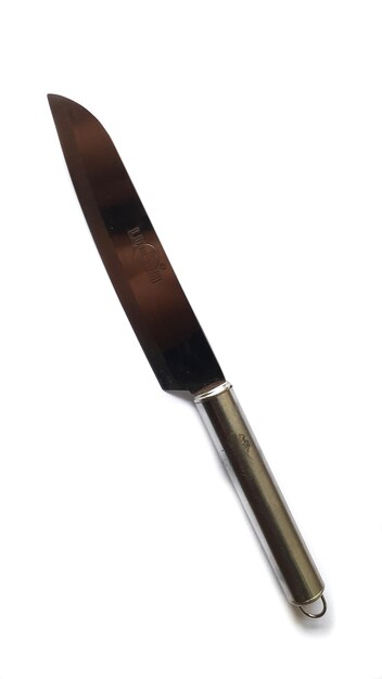 Edelstahl-Küchenmesser auf weißem Hintergrund. Küchengeräte