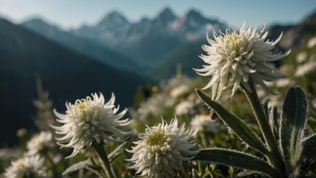 Foto edelweiss pela manhã