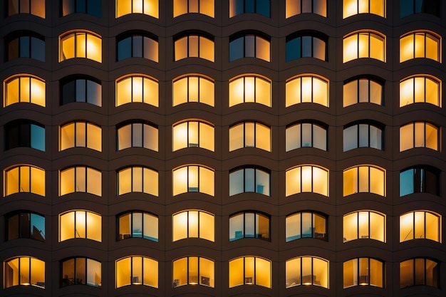 Edificio abstracto con muchas de las ventanas Imagen de ilustración hermosa IA generativa