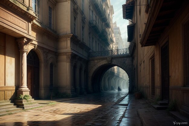 Foto edificio alto antiguo estilo castillo europeo palacio aristocrático papel tapiz ilustración de fondo