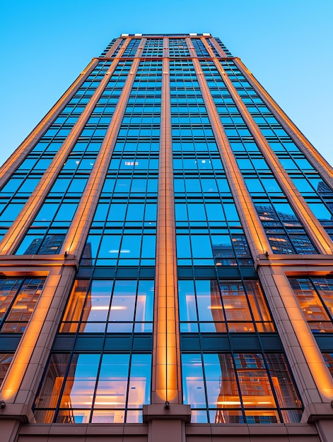 Un edificio alto con muchas ventanas.