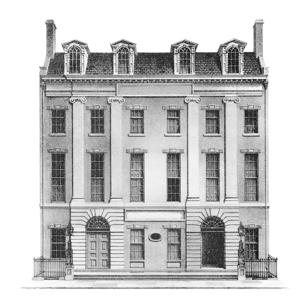 Edificio antiguo pegatina de arquitectura png fondo transparente remasterizado por rawpixel