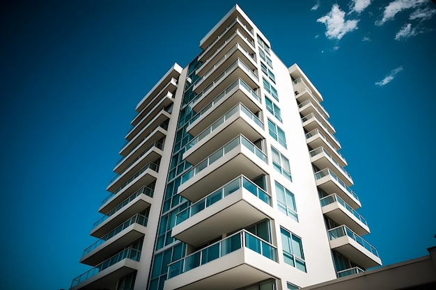 Edificio de apartamentos con un cielo azul