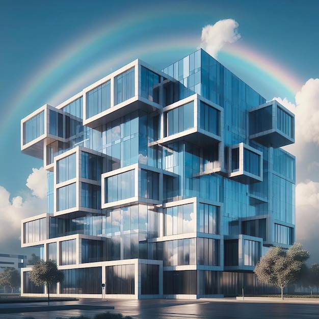 Edificio de apartamentos futurista