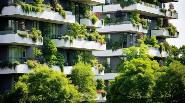 Edificio de apartamentos urbanos vivientes