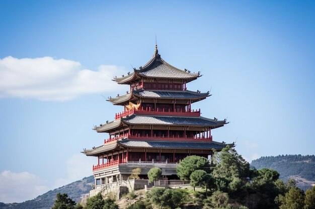 Foto edificio arrafado con una torre en la parte superior de un edificio