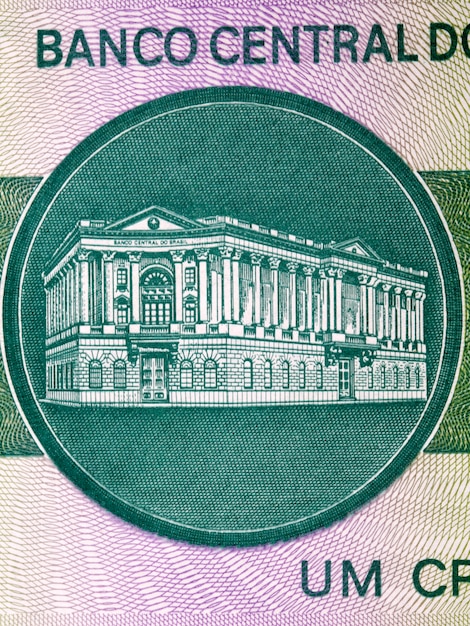 Edificio del Banco Central de antiguo dinero brasileño
