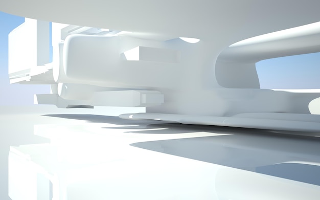 Un edificio blanco con un interior blanco y un techo blanco.