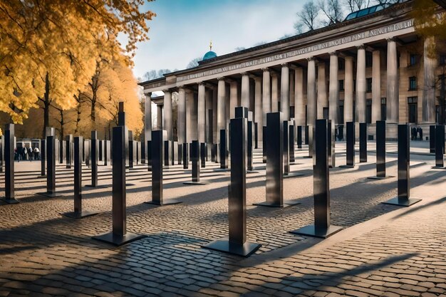 Foto el edificio con las columnas del monumento