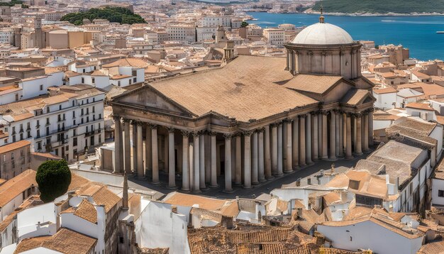 Foto un edificio con una cúpula en la parte superior se muestra en la imagen