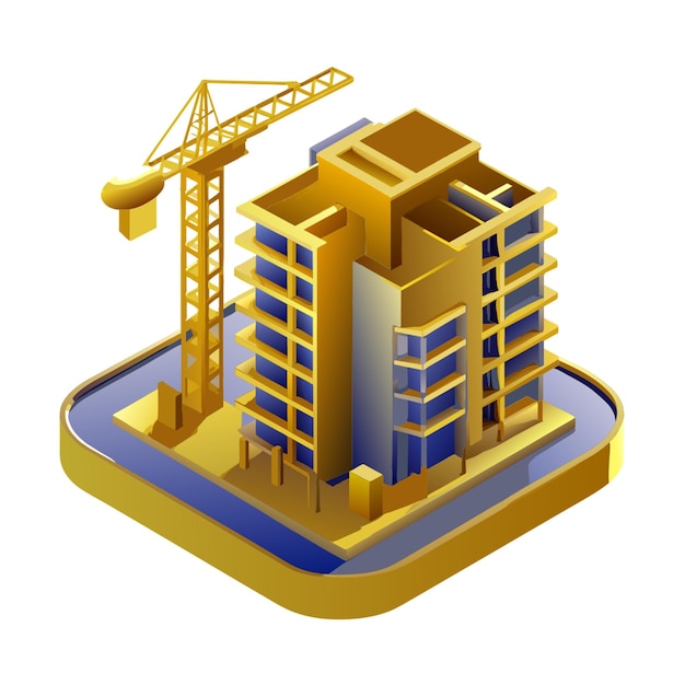 Edifício de apartamentos em construção ilustração vetorial