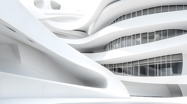 Edifício de arquitetura de curva branca