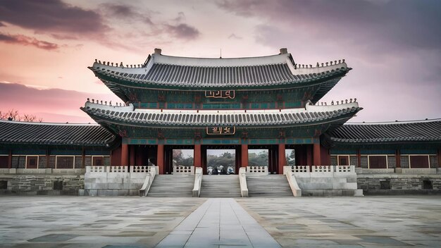 Foto edifício de arquitetura do palácio changdeokgung na cidade de seul