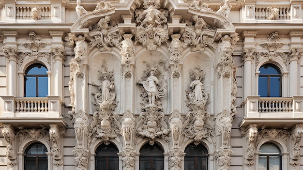 Edifício de arranha-céu de fachada alta