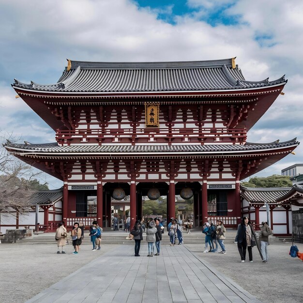 Edifício de bela arquitetura Templo sensoji é o lugar famoso para visita na área de Asakusa