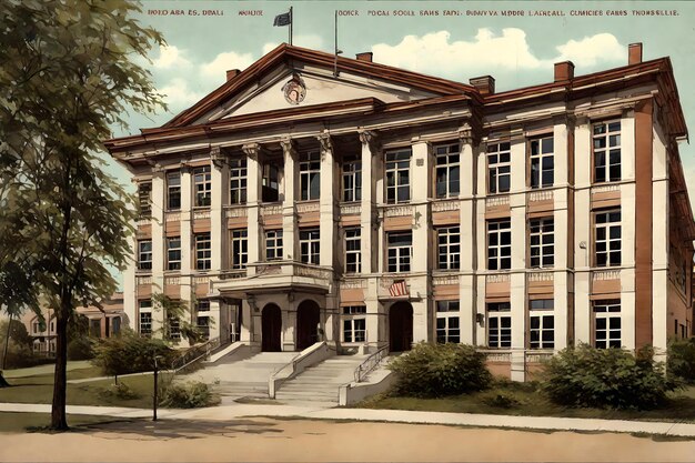 Foto edifício de escola pública