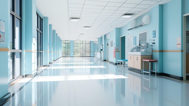 Foto edifício de hospital limpo e desinfectado