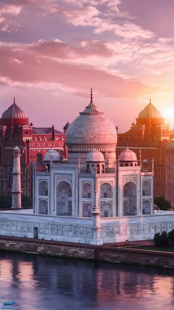 Edifício de luxo Taj Mahal na Índia