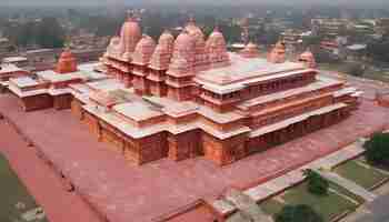 Foto edifício do templo de shri ram ayodhya uttarpradesh índia