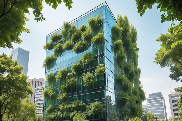 Edificio ecológico en la ciudad moderna