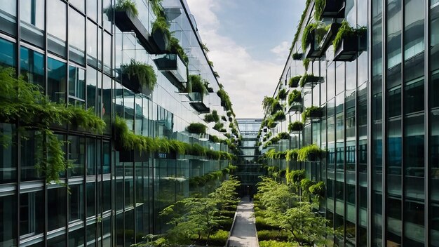 Edificio ecológico en la ciudad moderna