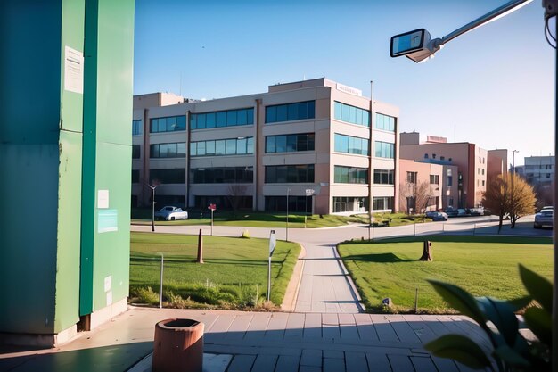 Un edificio ecológico con un letrero que dice "soy una empresa de tecnología"