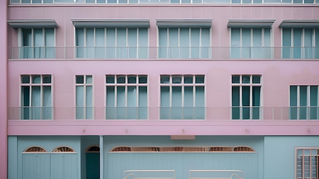 un edificio de ensueño de color rosa