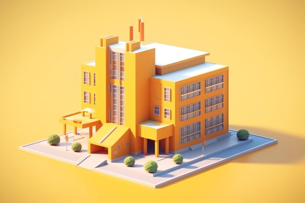 Foto edificio de la escuela 3d