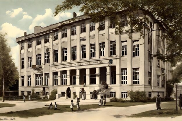 Foto edificio de la escuela pública