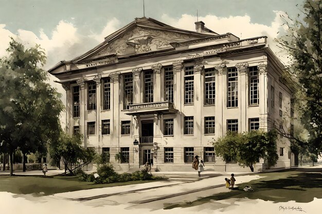 Foto edificio de la escuela pública