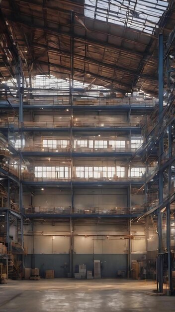 Edificio de fábrica del parque industrial almacén