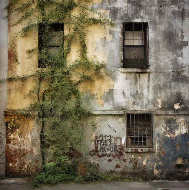 Un edificio con graffiti en el lateral que dice "la palabra".