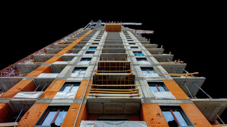 Edificio histórico abandonado en una ciudad al crepúsculo